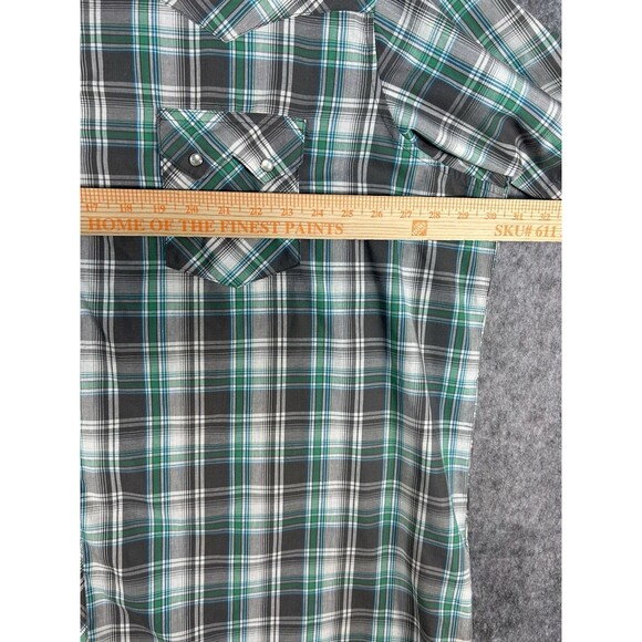 Wrangler Western Shirt Plaid Pearl Snap Short Sleeve Cowboy Size 3XL Lot Of 2 - Picture 13 of 15
